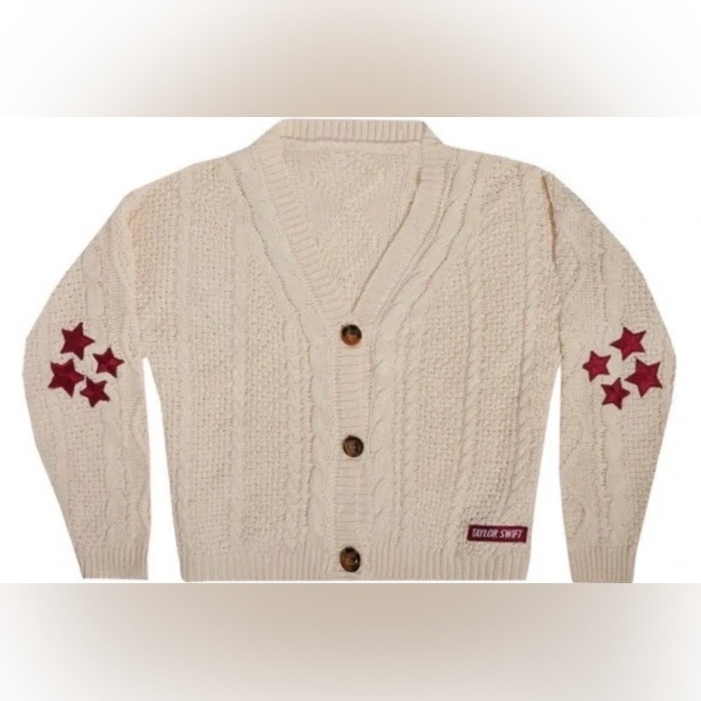 NWOT Real Taylor Swift Red Cardigan Large
